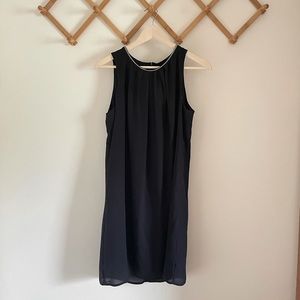 H&M black shirt dress with silver beaded neckline